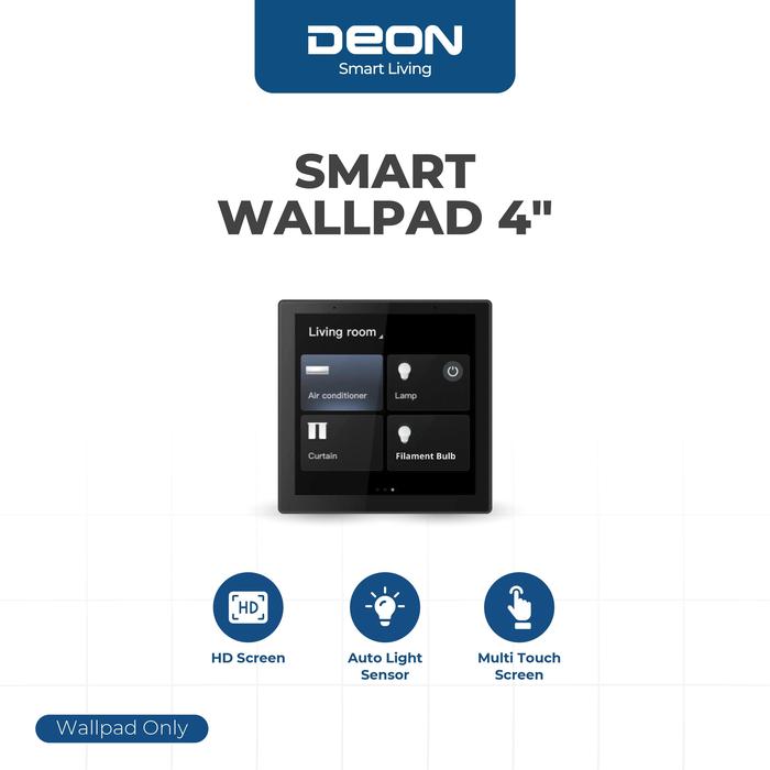 Gambar DEON Smart Wallpad 4 Inch Black | Smart Control Panel | Smart Home Display dari Deon Smart Living Kota Administrasi Jakarta Barat Tokopedia