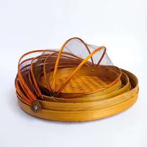 Tudung Saji Bambu Oval - 1 set Tudung saji Bambu isi 3 pcs - Kerajinan Anyaman Bambu