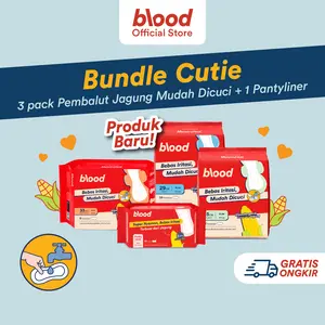 Bundle Cutie | Corn Pads / Pembalut dari Jagung | Pembalut Blood Mudah Dicuci | 3 packs of any 25cm, 29cm, 33cm, 41cm + 1 pack Panty Liners