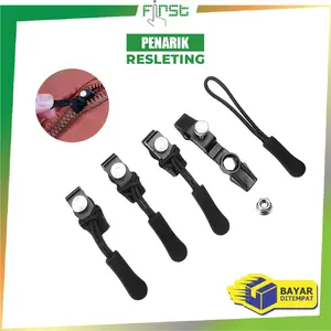 [COD] FH C1243 Kepala Resleting Jaket Warna Hitam Pengganti Emergency Zipper Lock Repair