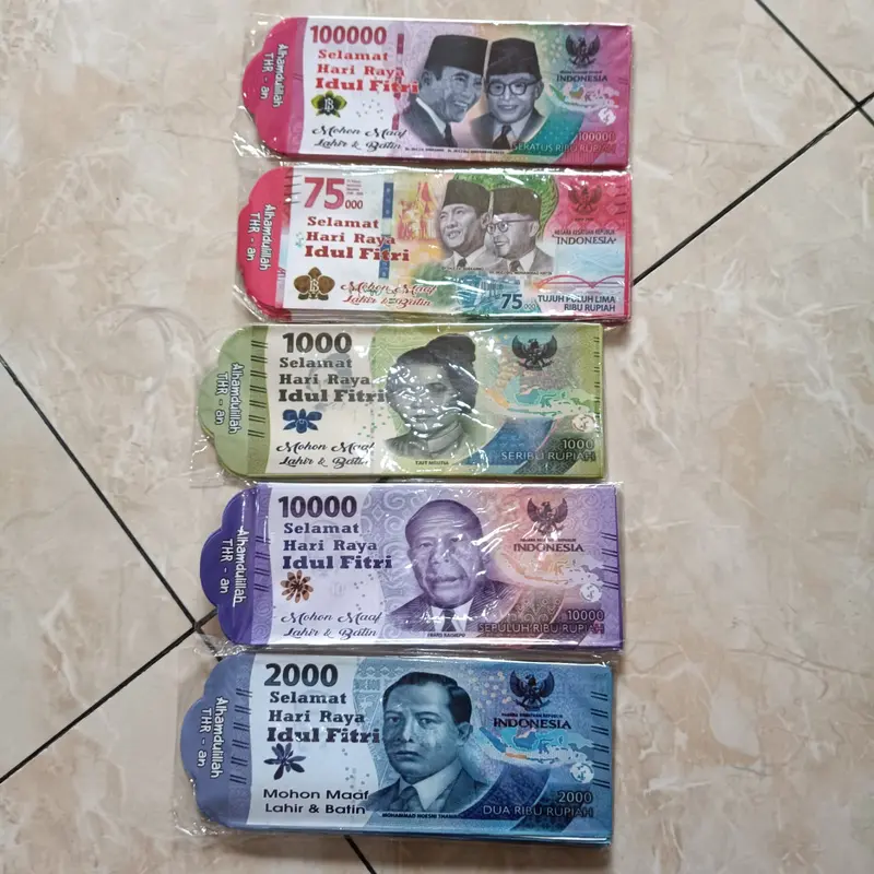 PROMO DISKON 50% Amplop Lebaran Panjang Bentuk Uang 50 pcs 2025 5