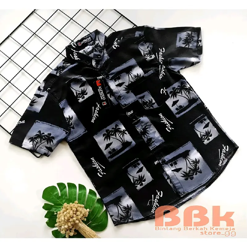 Kemeja Anak Lengan Pendek Kemeja Anak Motif Surfing Pantai Atasan Anak Laki Cwo Usia 2 3 4 5 6 7 8 9 10 11 12 Cotton 2