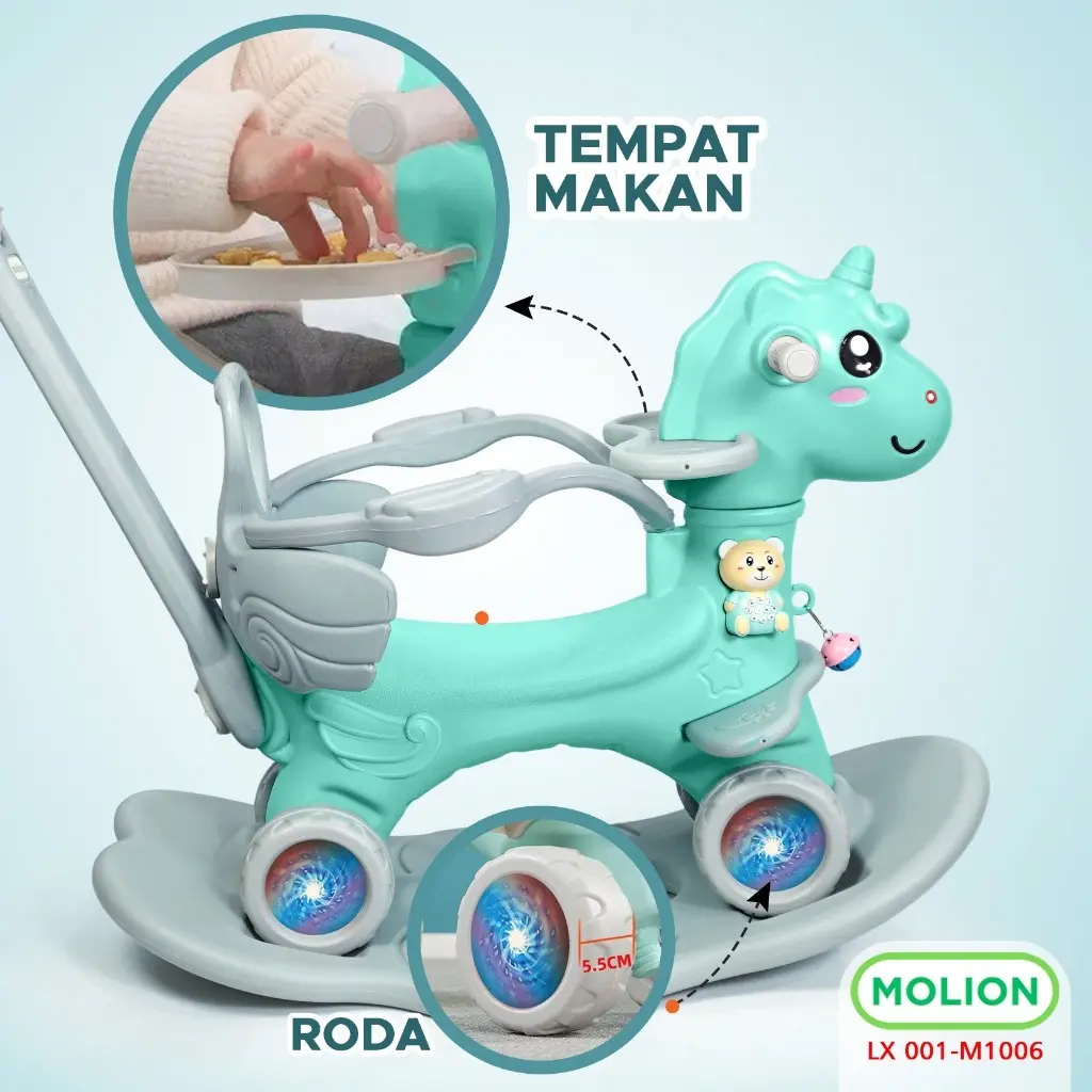Mainan SNI Kuda Kudaan 4in1 Mainan Anak Jungkat Jungkit Rocking Horse Mainan Kuda Berstandar 001-M1006