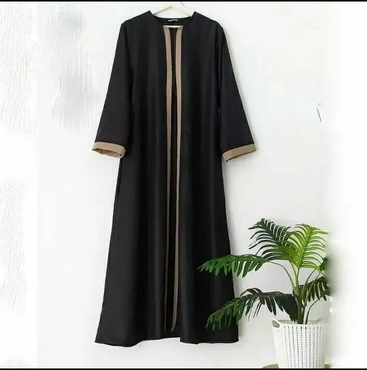 ABAYA ARABIAN BASIC NBC 01 HITAM BAHAN CRINKLE POLOS CANTIK ADEM BUSUI FRIENDLY MURAH STYLE CASUAL Airflow Muslim 3