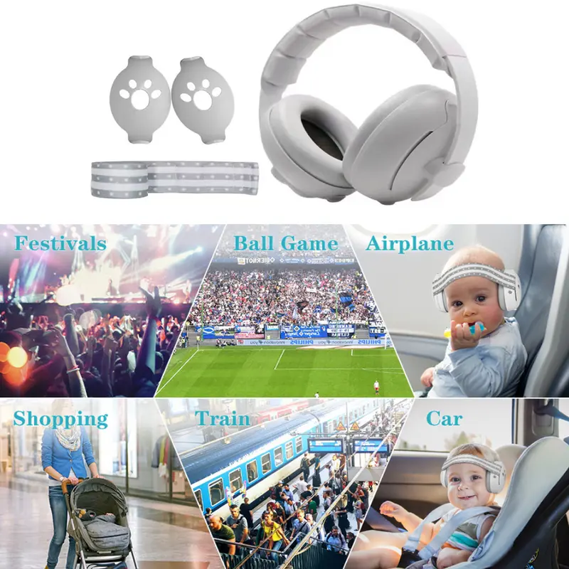 Tai nghe bảo vệ Tai cho Em Bé chất lượng cao, 2 trong 1, cải thiện giấc ngủ, thiết kế Có Thể Chuyển Đổi, khử tiếng ồn cho Em Bé, có thể điều chỉnh, bền, có thể được sử dụng như một chiếc bịt tai giảm tiếng ồn 5