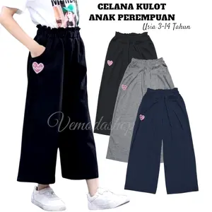 Celana Kulot Anak Perempuan Usia 3-14 Tahun - Bahan Baby Terry - Vemodashop Fashion