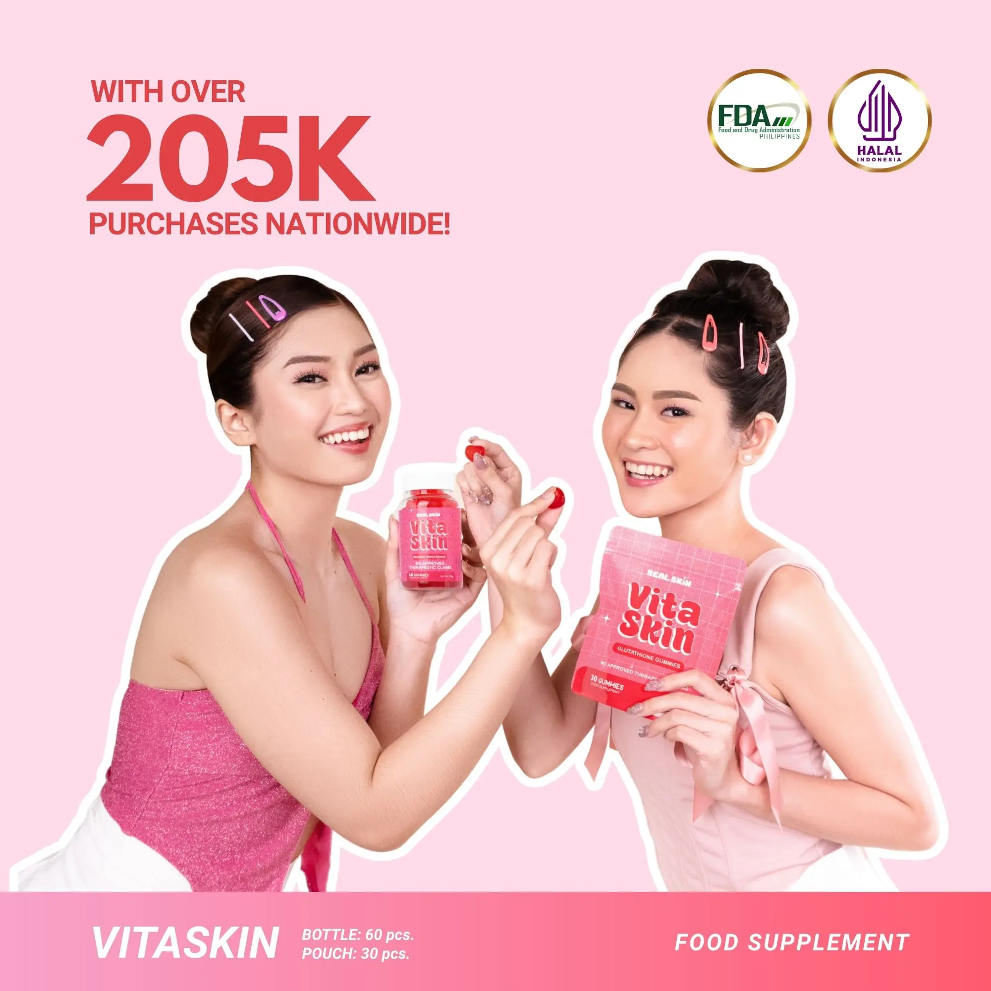 Real Skin VitaSkin Gluta Gummies - All Natural and FDA Approved Skin Brightening Vitamins with Marine Collagen Real Skin VitaSkin Gluta Gummies - All Natural and FDA Approved Skin Brightening Vitamins with Marine Collagen