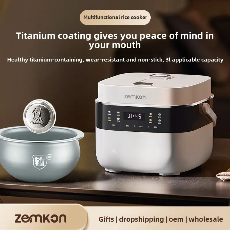 Nồi Cơm Điện Mini, Phù Hợp Với 3-4 Người, Nồi Bên Trong Titan, Chức Năng Thông Minh Thích Hợp Cho 4-5 Người