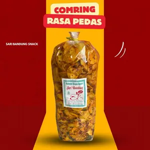 PROMO 500 Gram Kecimpring Comring singkong pedas bawang viral makanan ringan khas ciamis gurih dan pedas Food Snack Kering Goreng Cemilan Keripik Sari Bandung Snack Manis Kripik Jagung