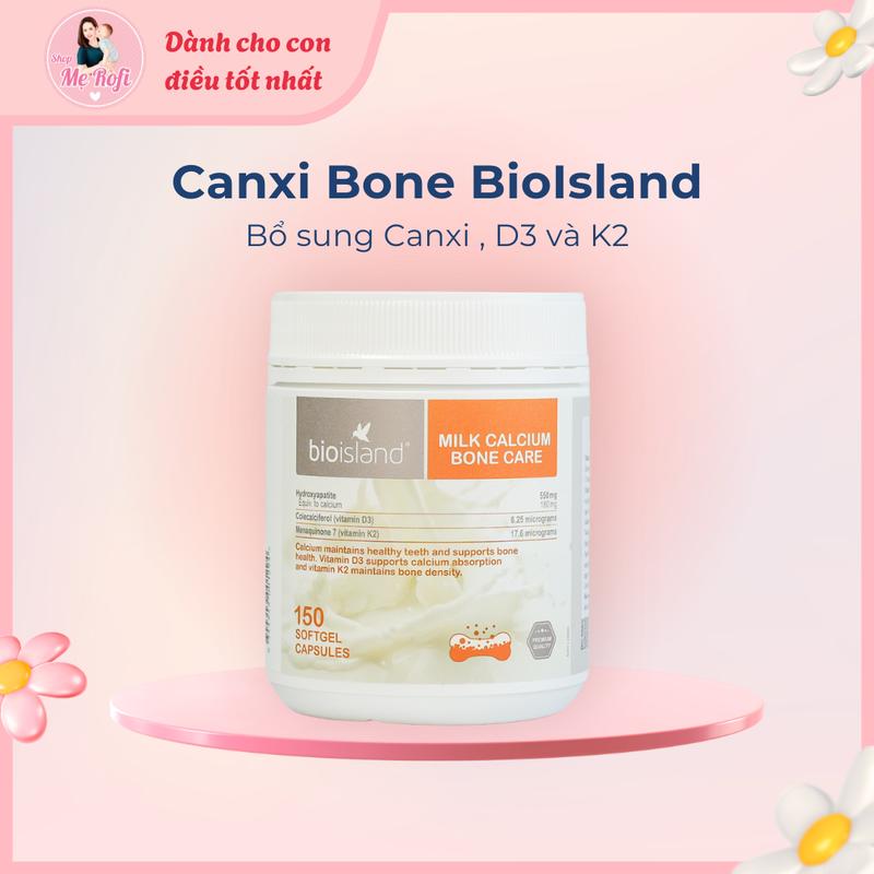 Viên uống Milk Calcium Bone Care Bio Island bổ sung Canxi hữu cơ hỗ trợ sức khỏe - Mẹ Rofi