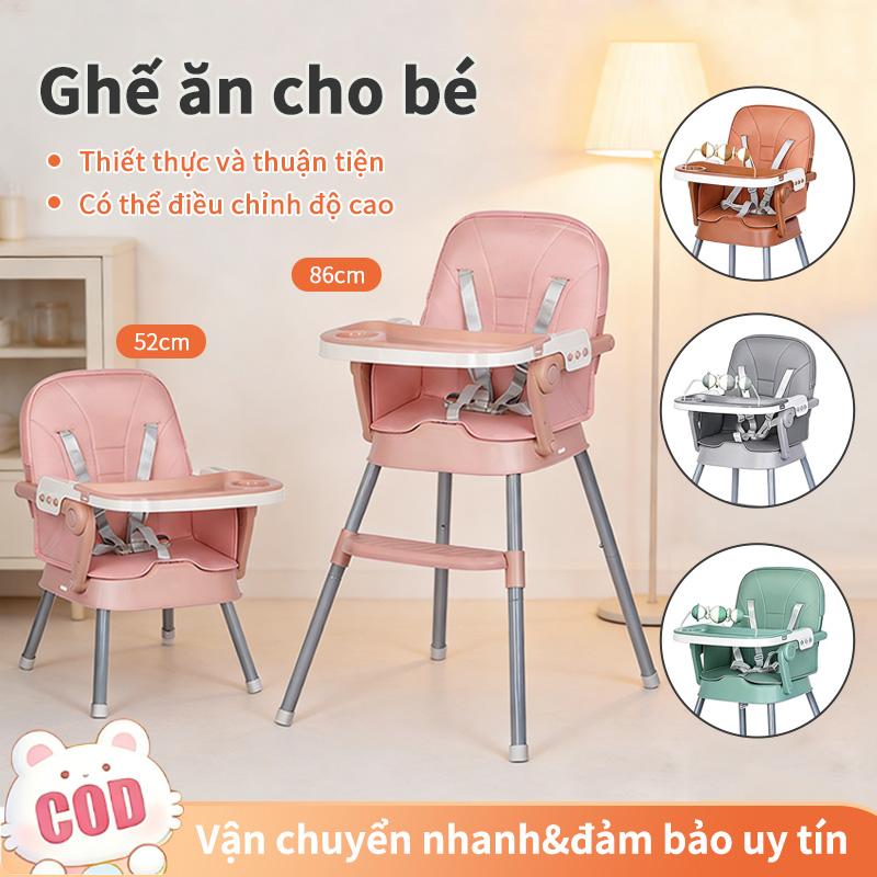 Ghế cao cho bé, ghế ăn dặm cho bé, có khay ăn, có thể gấp gọn, thiết kế 3 trong…