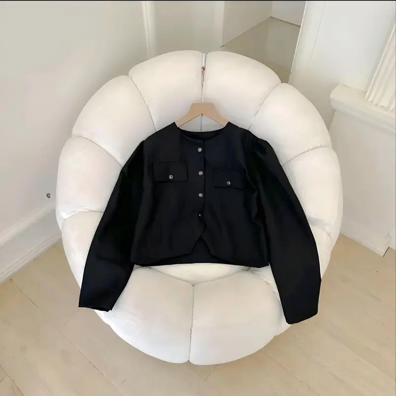 Blazer Crop Wanita - Outer Basic - Vest Rompi - Outer Wanita Lengan Panjang- Semiwoll 5