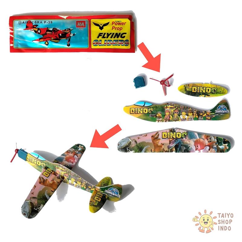 TAIYO Mainan Anak Jadul Pesawat Gabus Busa Flying Gliders Styrofoam Plane 8