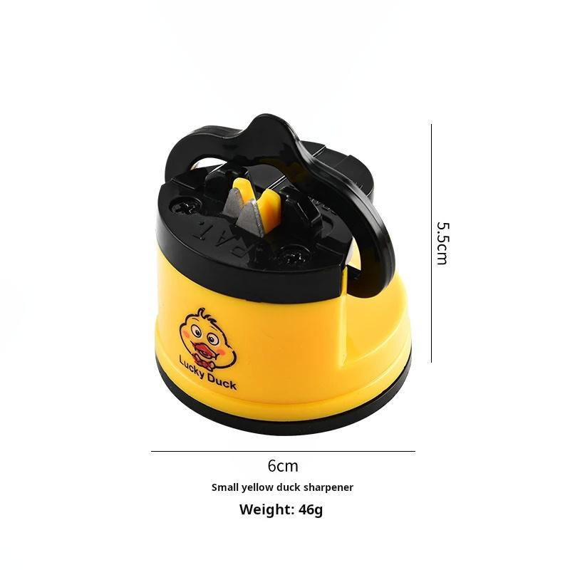 Dụng Cụ Mài Dao Đa Năng, Thiết Kế Vịt Nhỏ Màu Vàng, Dụng Cụ Mài Gia Đình Dễ Thương Và Sáng Tạo, Kiểu Cốc Hút, Cầm Tay, Nhanh Chóng, Và Cung Cấp Độ Cứng Cực Tốt 2