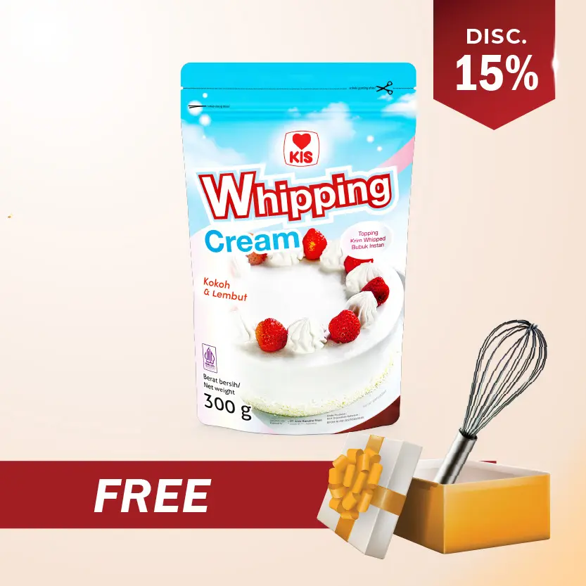 KIS WHIPPING CREAM 300 GR + FREE BALLOON WHISK