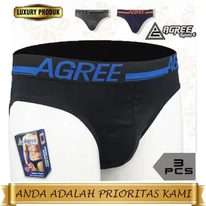 [3 PCS] CD Agree Sport 2325 Pria Karet Boxer Dewasa, Celana Dalam Laki-laki Remaja Lembut Nyaman Katun Kotak celana  dalam  hernia