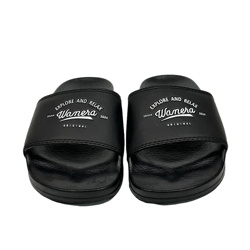 SANDAL WAMERA - Moonlight Black White Sandal Slop Pria&Wanita Sandal Slide Santai Unisex 6