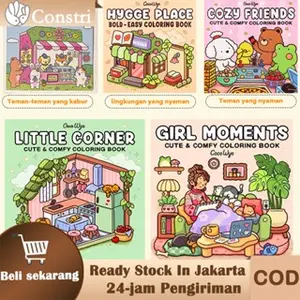 21*21cm 46 Gambar Cute Coloring Book for Kids Buku Mewarnai untuk Menghilangkan Stresanak-anak yang menggambar buku lukisan