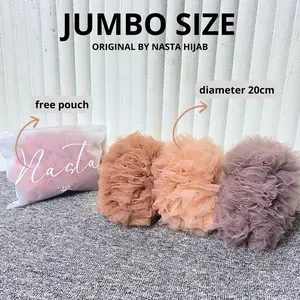 Cepol Hijab Anti Pusing/ Scrunchie Premium Jumbo Size Diameter 20cm Karet