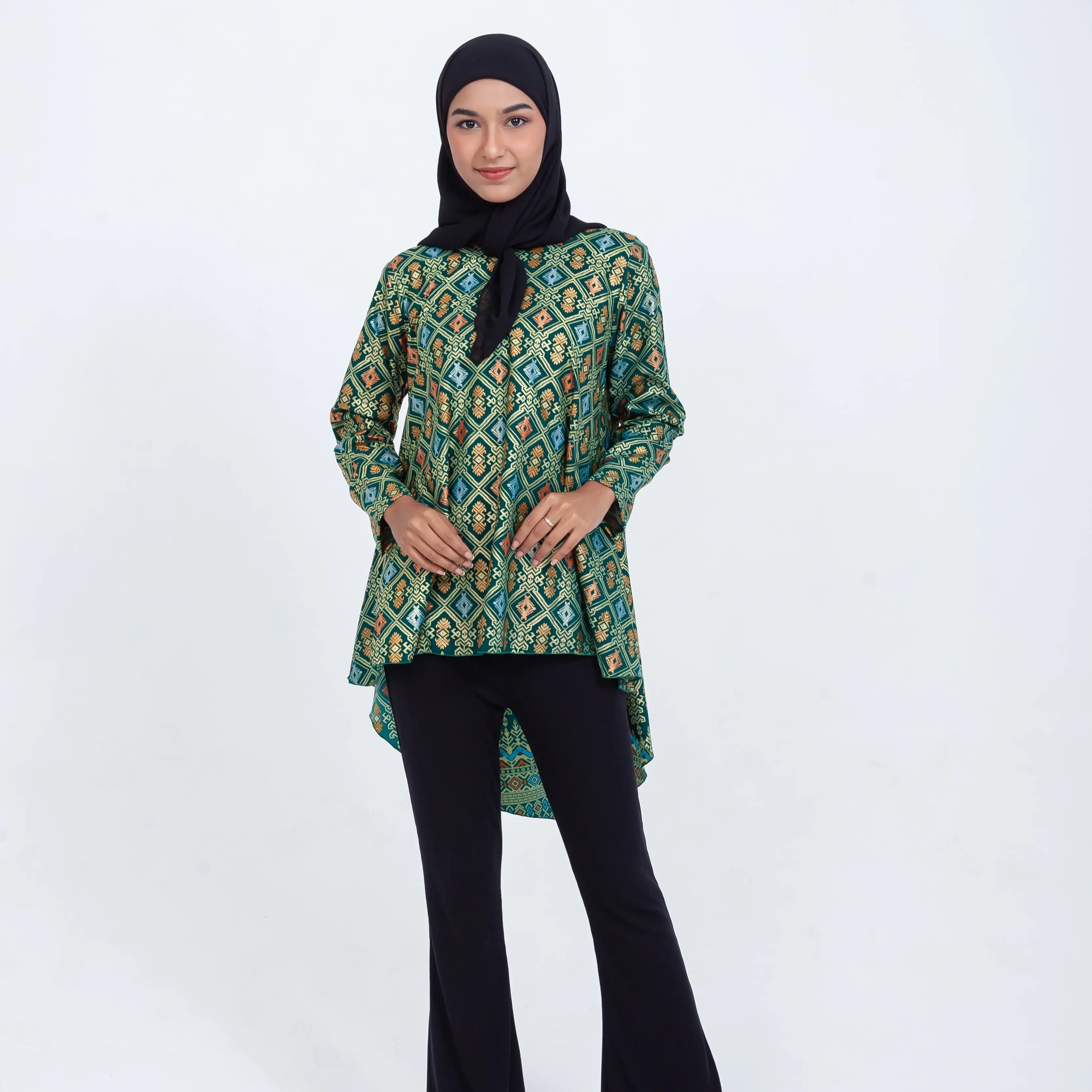 Green Gold Songket Ladies Fishtail