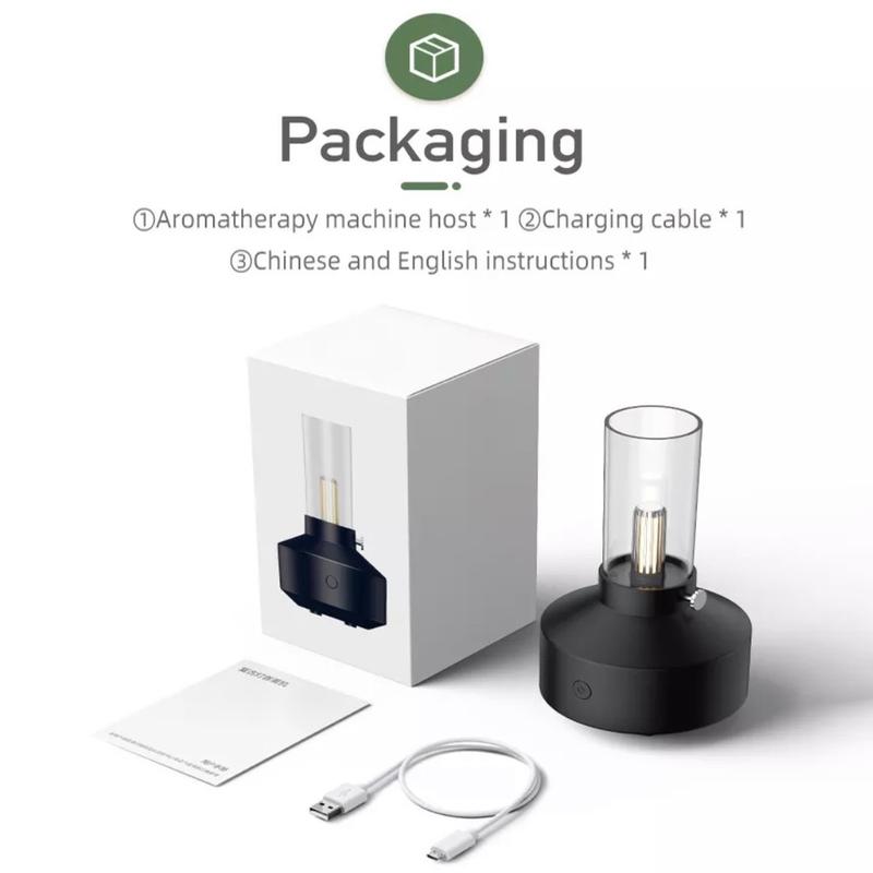 Retro Diffuser Humidifier | 2-Stage Nightlight | Therapeutic Candlelight Mood Enhancer | Essential Oil 8