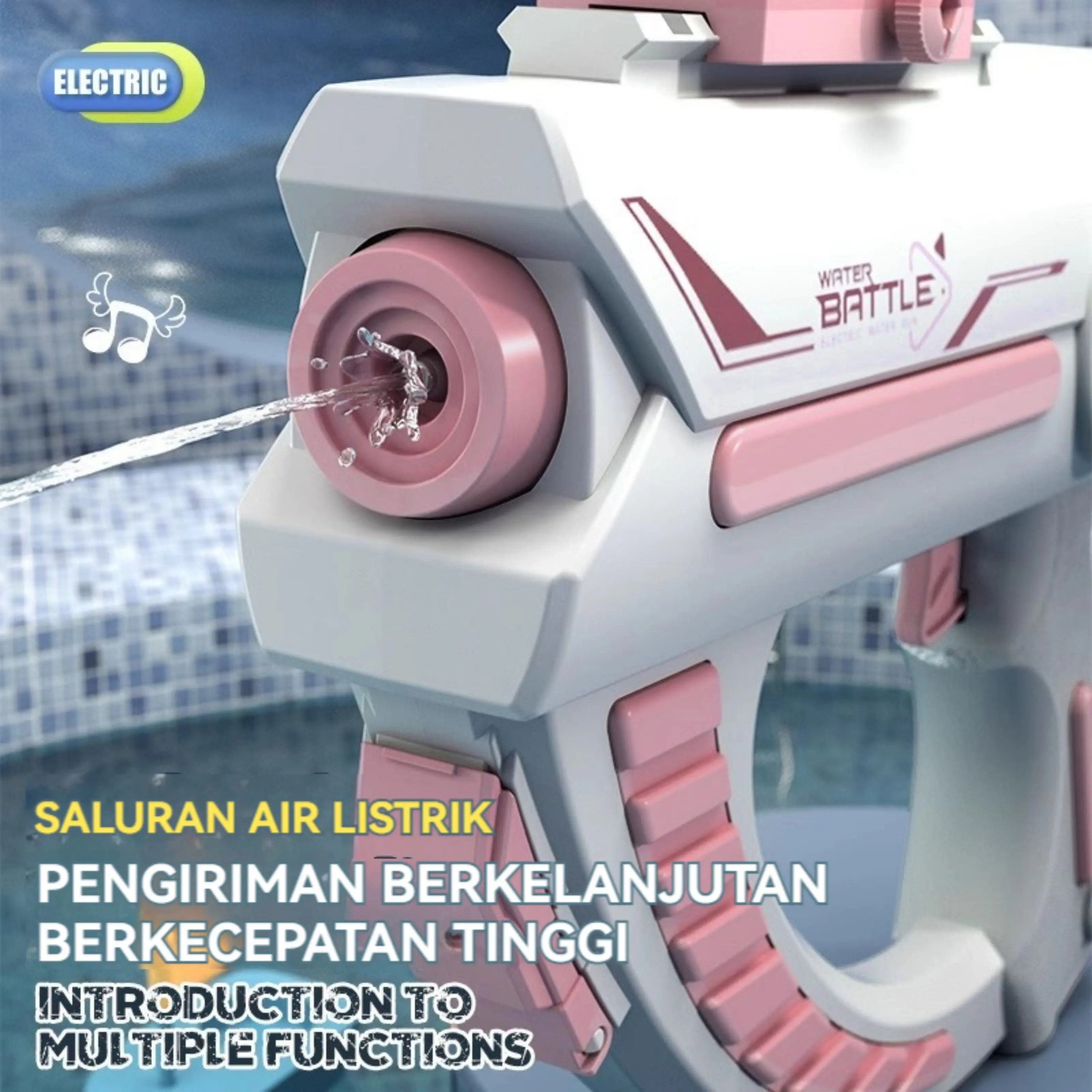 Permainan air listrik terus menerus dengan kapasitas besar penyemburan air dan polising mainan air untuk anak-anak, sepenuhnya otomatis absorpsi air, tekanan tinggi dan prestasi kuat