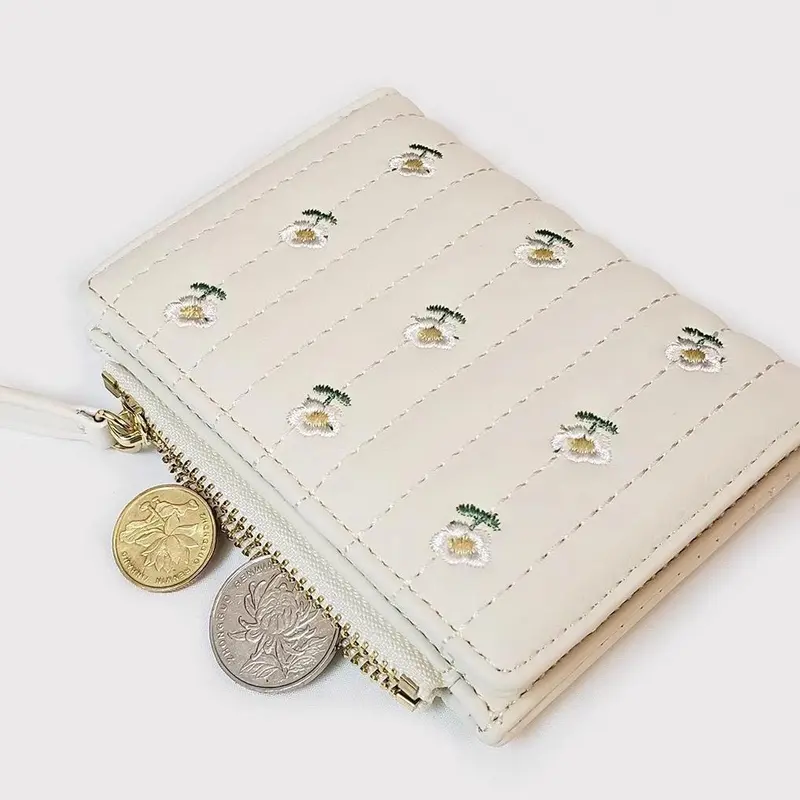 Smile Goddess Dompet Wanita lipat motif bunga dengan mode lipat dan sleting 2071 4
