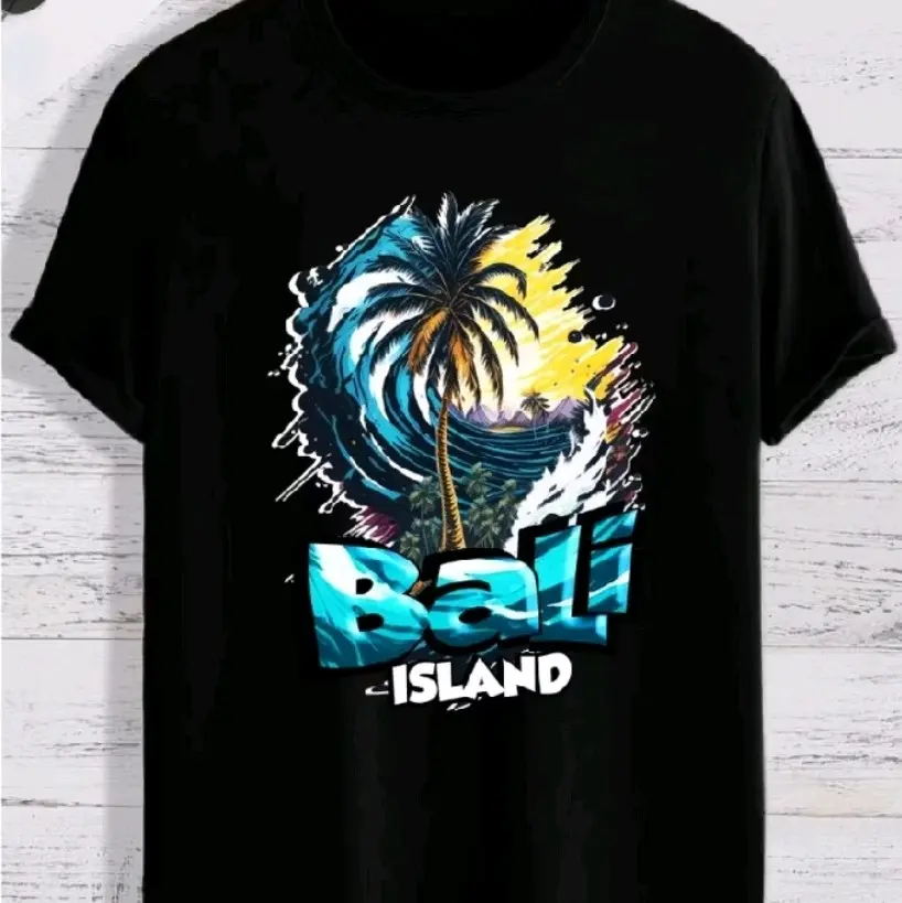 kaos Distro Oleh oleh bali Island motif kelapa baju Souvenir