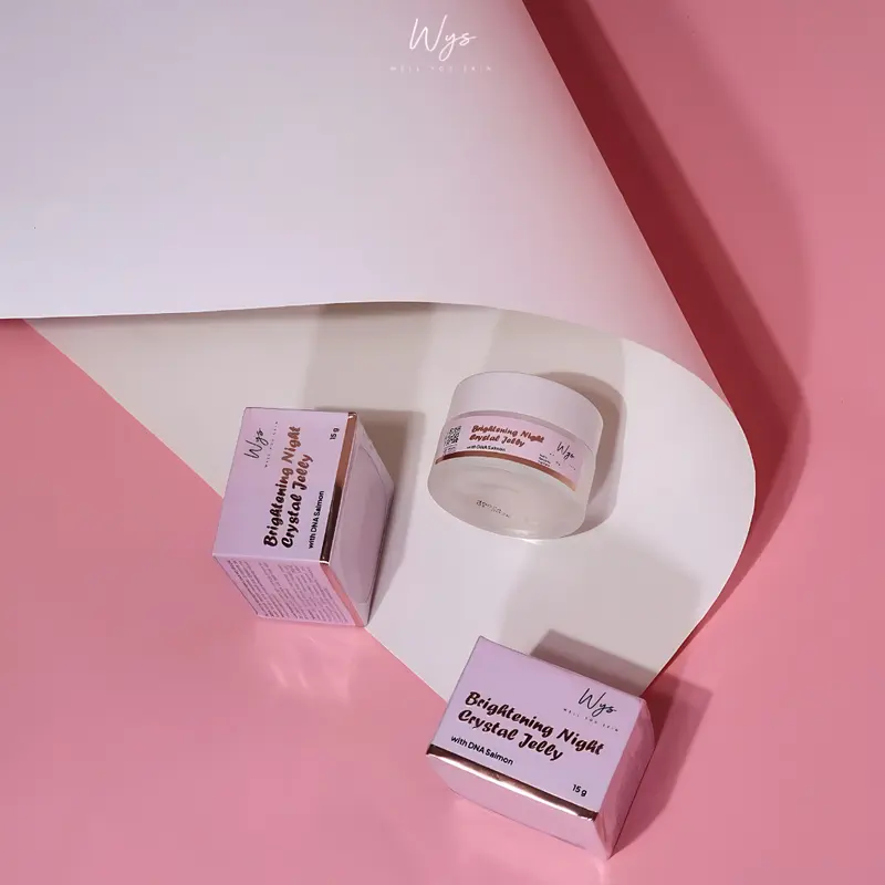 NIGHT CRYSTAL JELLY GROSIR | WYS WELL YOU SKIN Ceramide Moisturizer Niacinamide Mencerahkan Exfoliasi Wajah Berminyak Pelembab 5