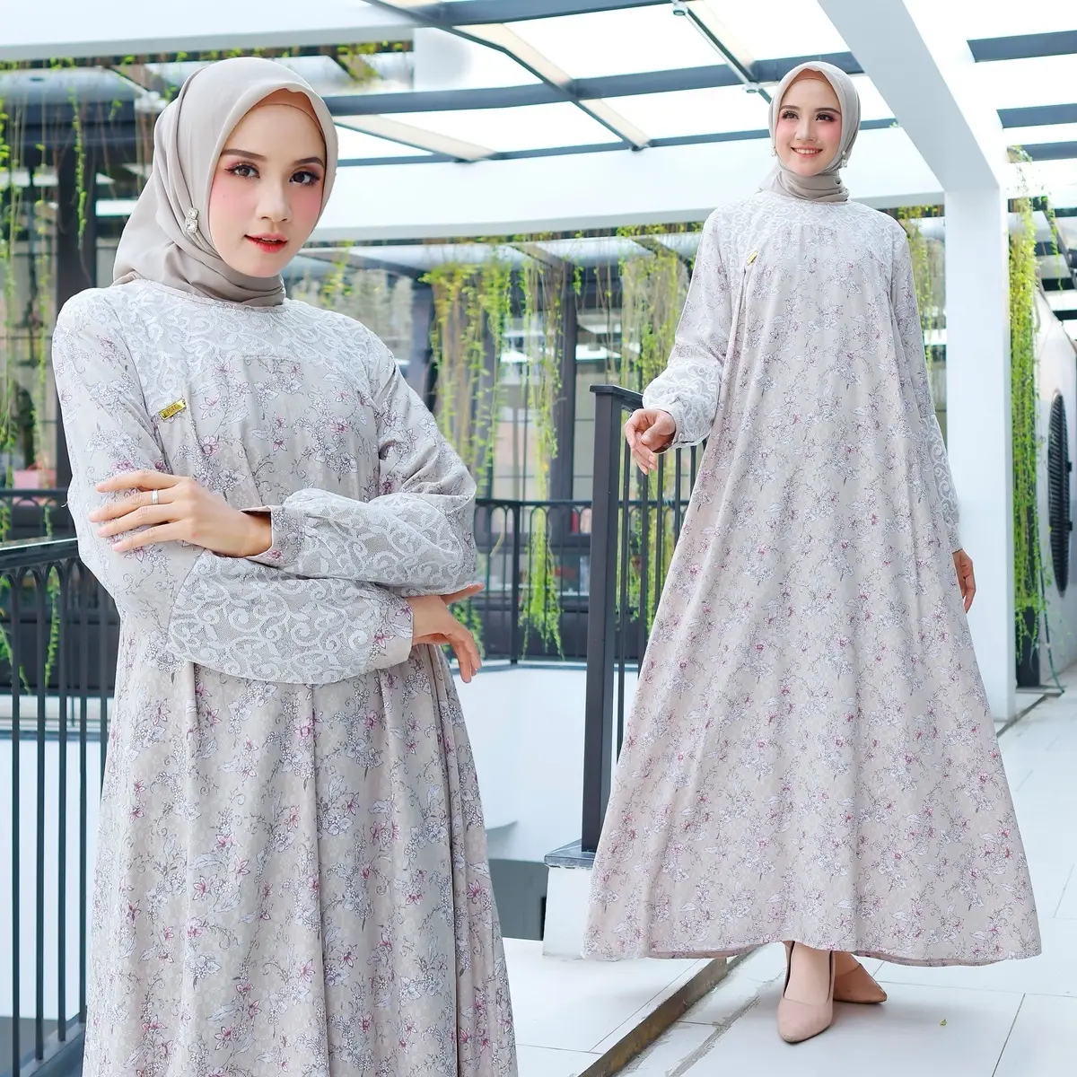 ROSA DRESS - Nude Gamis Elegan Daily dan Formal