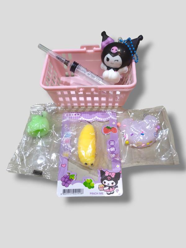 Mainan Squishy Karakter Sanrio mini dan jelly suntik satu set cute Viral splat toys 1