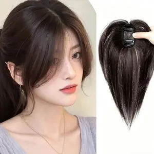 Hairclip Poni 3D Potongan Wig Gaya Prancis Udara Serat Kimia Rambut Palsu Poni Toupee