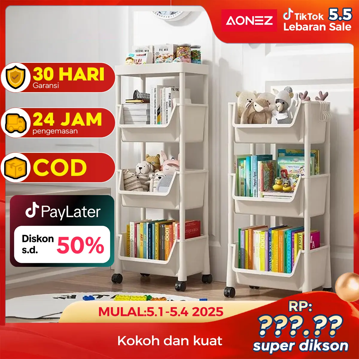 【COD 24h shipping】AONEZ Rak Buku Berkapasitas Besartempat Penyimpanan Alat Tulistempat Penyimpanan