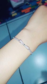Product Review of Gelang Serut Wanita Korea: Korean Trendy Serut Pita Silver - Gelang Kekinian Gift Idea GSM0006 Bracelets from z**💜 2