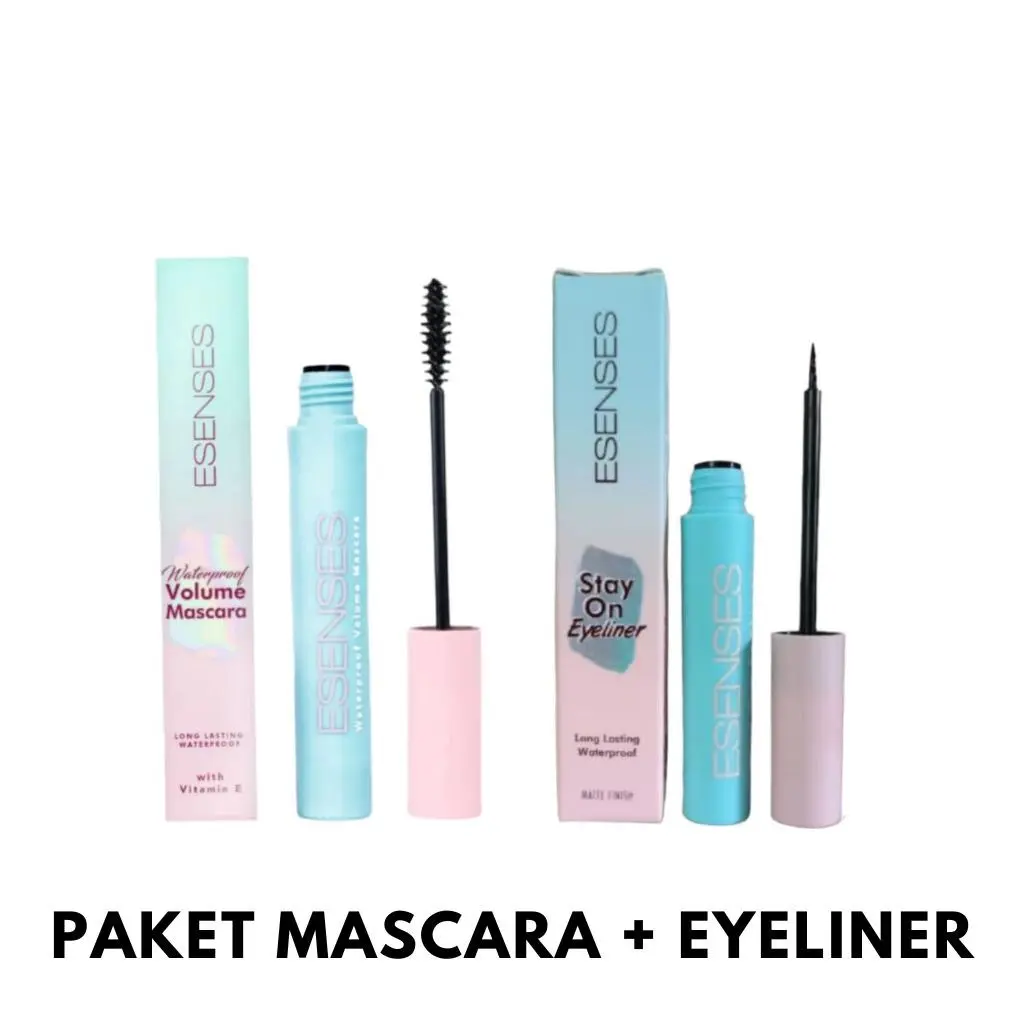 ( PAKET MASCARA + EYELINER ) ESENSES WATERPROOF MASCARA / EYELINER | Make Up Mata Set