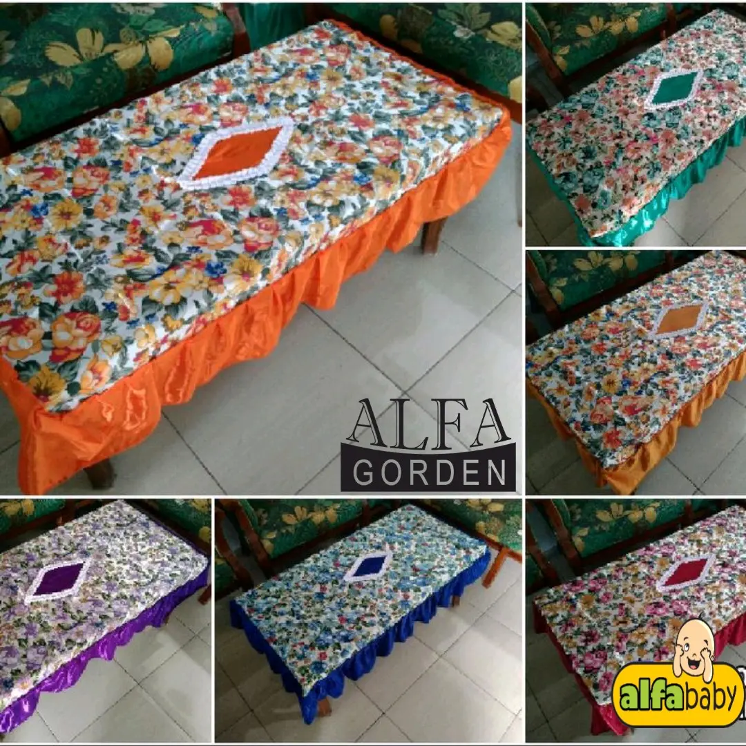 Taplak Meja Tamu Rumbai Square Kain Satin Murah Dekorasi - Pilihan Ukuran dan Warna