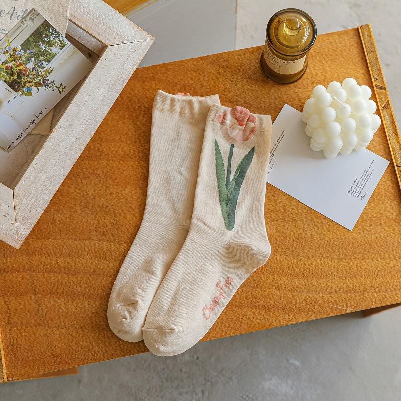 Product Introduction of Tất Nữ, 4 Đôi, Xu Hướng Hoa Phong Cách Hàn Quốc, Tất Cotton Thường Ngày Cho Bé Gái, Xếp Nếp, Xếp Ly, Dễ Thương Và Ngọt Ngào, Thoáng Khí, Tất Phi Hành Đoàn Kawaii Cho Bé Gái 2