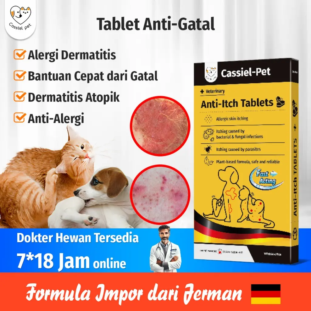 Cassiel Pet Veterinary Medicine Combo  berbagai vitamin tambahan serta kebutuhan harian hewan peliharaan | Obat Kutu Kucing & Anjing | Obat anti-gatal | Multivitamin & Minerals | Obat Semprot Perawatan Kulit | Gel Nutrisi semprot sirop satu barang