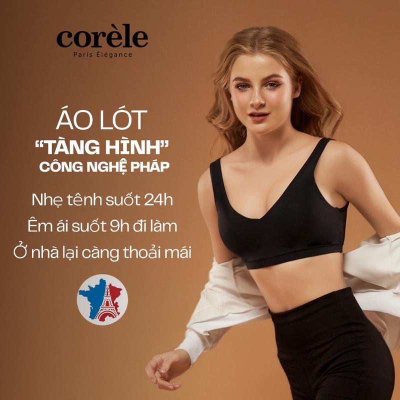 (KOL) Áo lót nữ Corèle CA-W27 dáng Bralette vải thun lạnh, mút mỏng nhẹ, không gọng, kiểu Sporty chuẩn an toàn OEKO-TEX 3