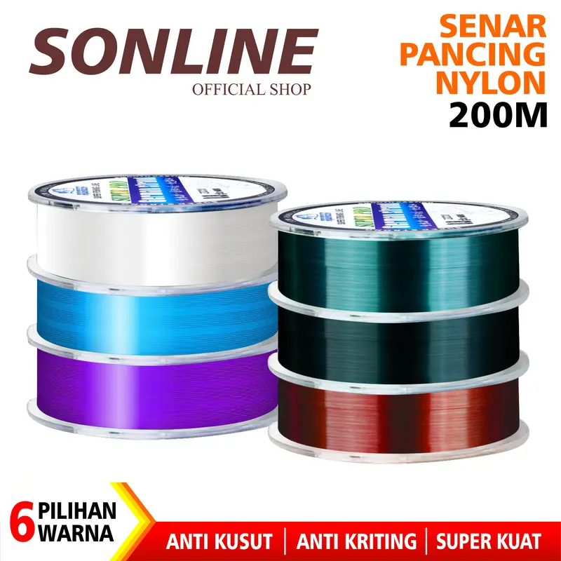 SONLINE Tali Pancing Nilon GERMANY Fishing Line 200m Joran Umpan Reel 0