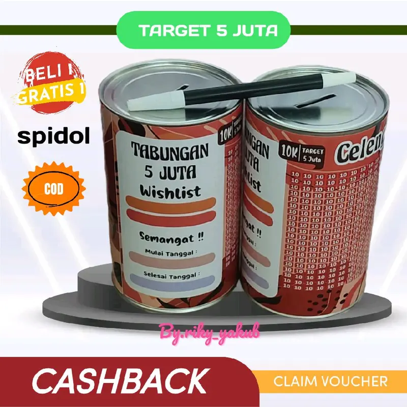 CELENGAN TARGET CELENGAN KOIN TARGET 5 JT BUKA TUTUP DAN PERMANEN SMAL (S) Plastik 0