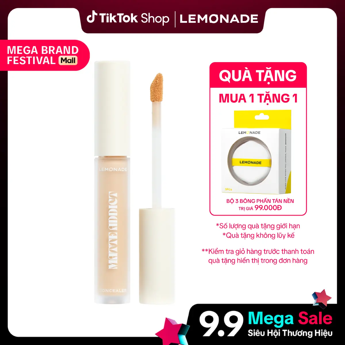 Kem Che Khuyết Điểm Lemonade Kiềm Dầu & Bền Màu Tuyệt Đối Matte Addict Concealer 3g .#A02