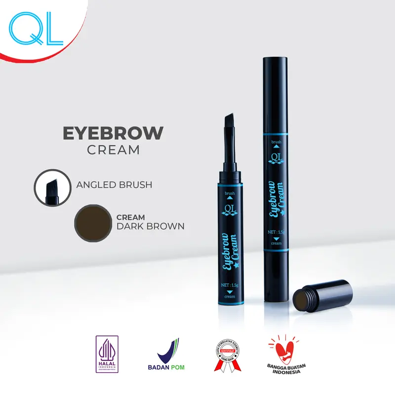 Ql Cosmetic Eyebrow Cream Waterproof - Dark Brown 1.5 gr 0