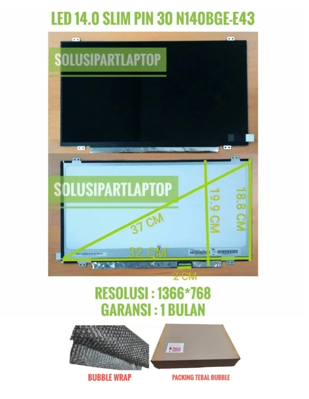 LED laptop untuk Lenovo B40 E430 G30 G40 Z40 Z410 14.0 SLIM PIN 30