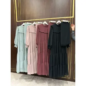 Gamis Polos Baby Doll set Hijab Shella Saukia