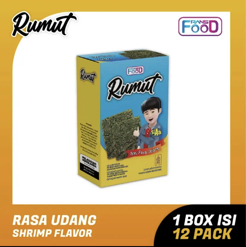 Rumut Goreng Rasa Udang 10gr - Rumput Laut Goreng Praktis Lebih Besar Isi 2
