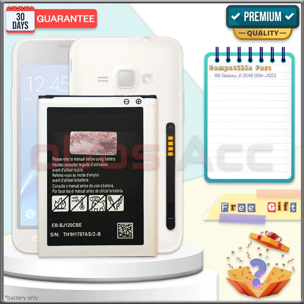 Baterai SS GALAXY J1 2016 SM-J120 EB-BJ120CBE Battery Batre Batrai HP