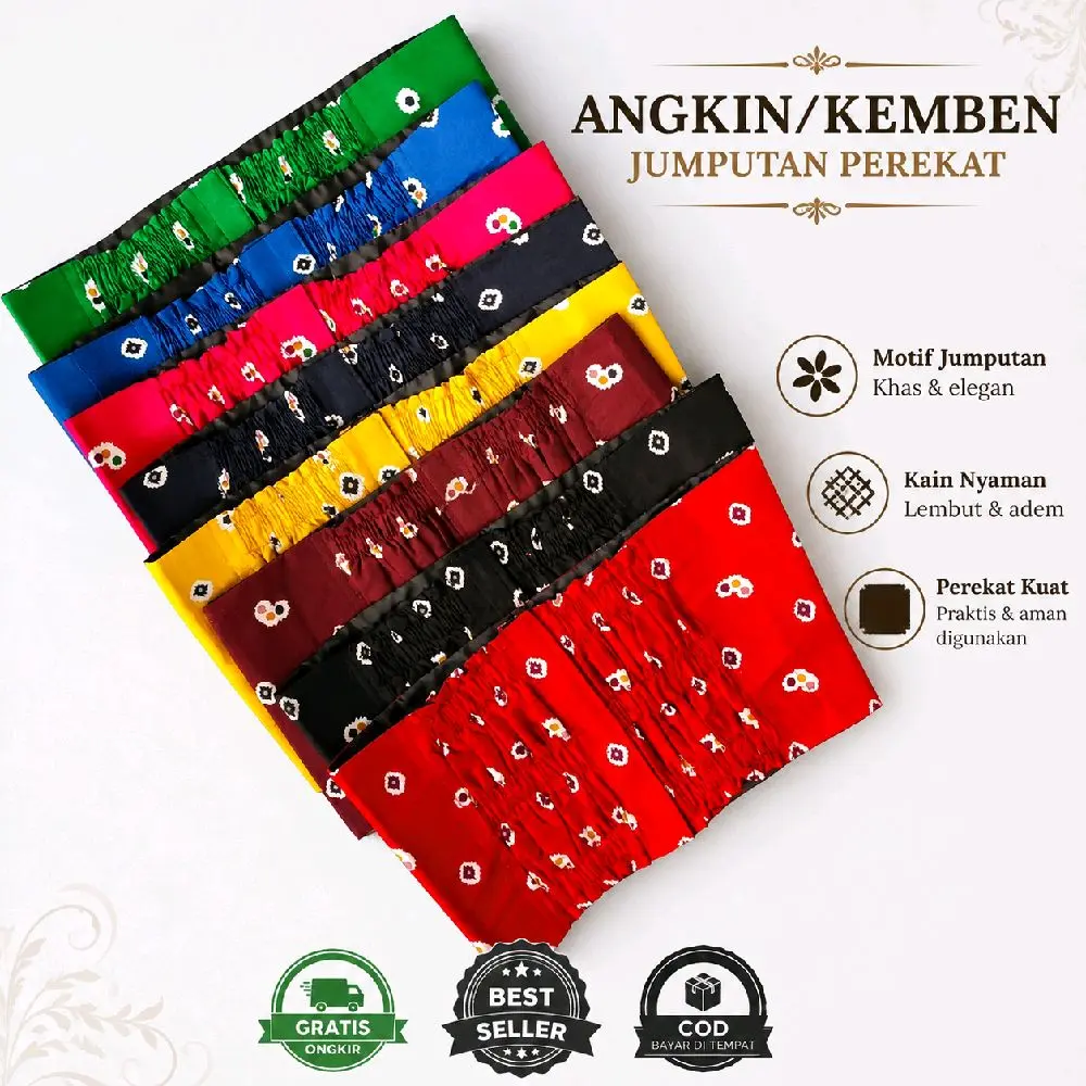 Kemben/Angkin Jumputan Instan Model Karet Belakang