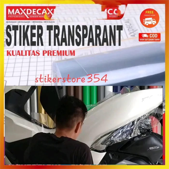 Stiker skotlet VPF TRANSPRNT HYBRID PUTIH BENING MAXDECAL Kendaraan Motor Motorcycle