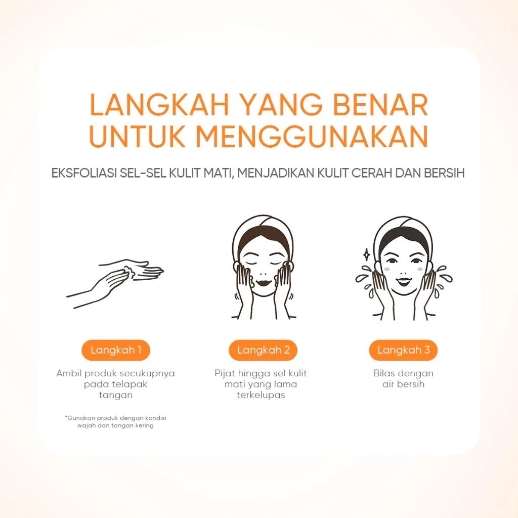 GMEE-LAN 3PCS Orange Exfoliating Gel Facial Glowing Blackhead Cleaner Body Exfoliating 50g Scrub Pembersih Wajah BPOM - Cleaning GMEE-LAN 3PCS Orange Exfoliating Gel Facial Glowing Blackhead Cleaner Body Exfoliating 50g Scrub Pembersih Wajah BPOM - Cleaning